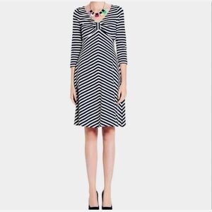 Kate Spade‎ Tullia Black & White Striped Fit and Flare Dress Women’s Medium